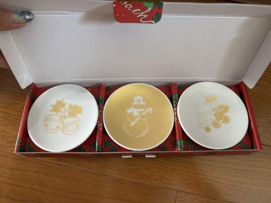 Juego de 3 platos de Navidad COACH limitado sin venta vacaciones coleccionabl...