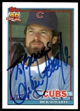 1991 Topps #415 Rick Sutcliffe In Person Signed Auto 66625