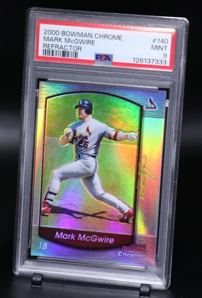 2000 Bowman Chrome 140 Mark McGwire Refractor PSA 9 Pop 14 view 1