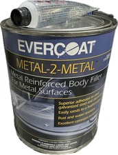 EVERCOAT METAL-2-METAL 100889 Aluminum Body Filler, 1 qt Can, Metallic Grey