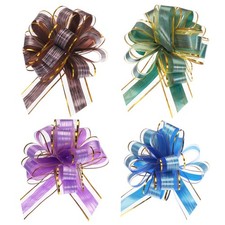 20pcs 9 Inch Large Pull Bow Gift Wrapping Bows Ribbon Green/Blue/Purple/Coffee
