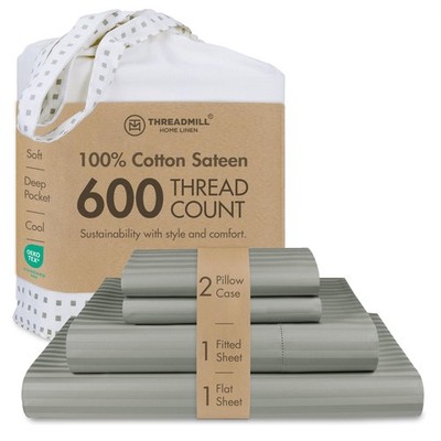 Threadmill 100% Cotton Sheets for Queen Size Bed  600 Thread Count Queen Bed ...
