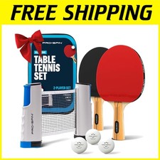 Portable Table Tennis Set with Retractable Net  Paddles
