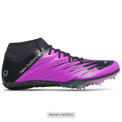 New Balance SD100 Track Spikes Pink Black Womens 8 UK 6 EUR 39