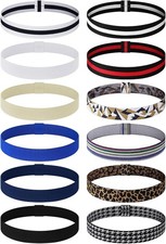12 Pieces Stretchable Hat Band Ribbon Panama Hat Band Western Cowboy Hat Band...