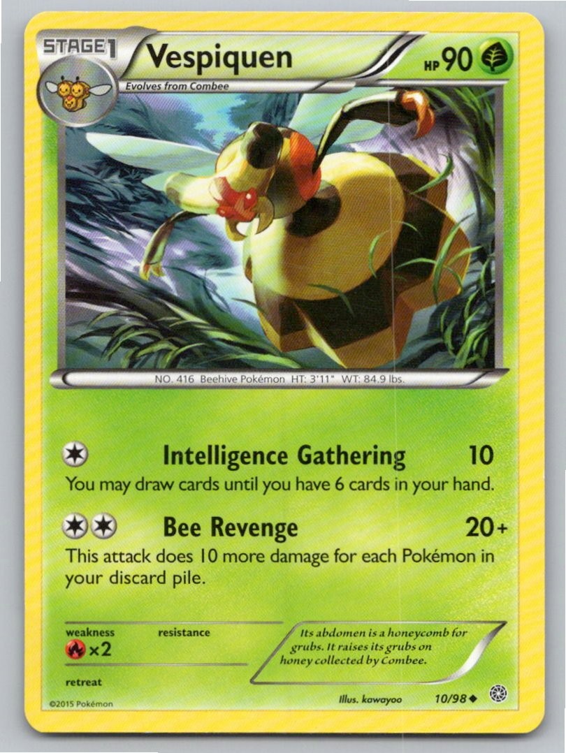 2015 POKEMON VESPIQUEN ANCIENT ORIGINS 10/98 UC NM A91157 FREE S&H