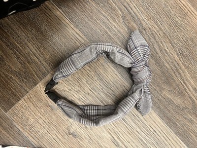 Girls Multicolor Plaid Headband With A Bow