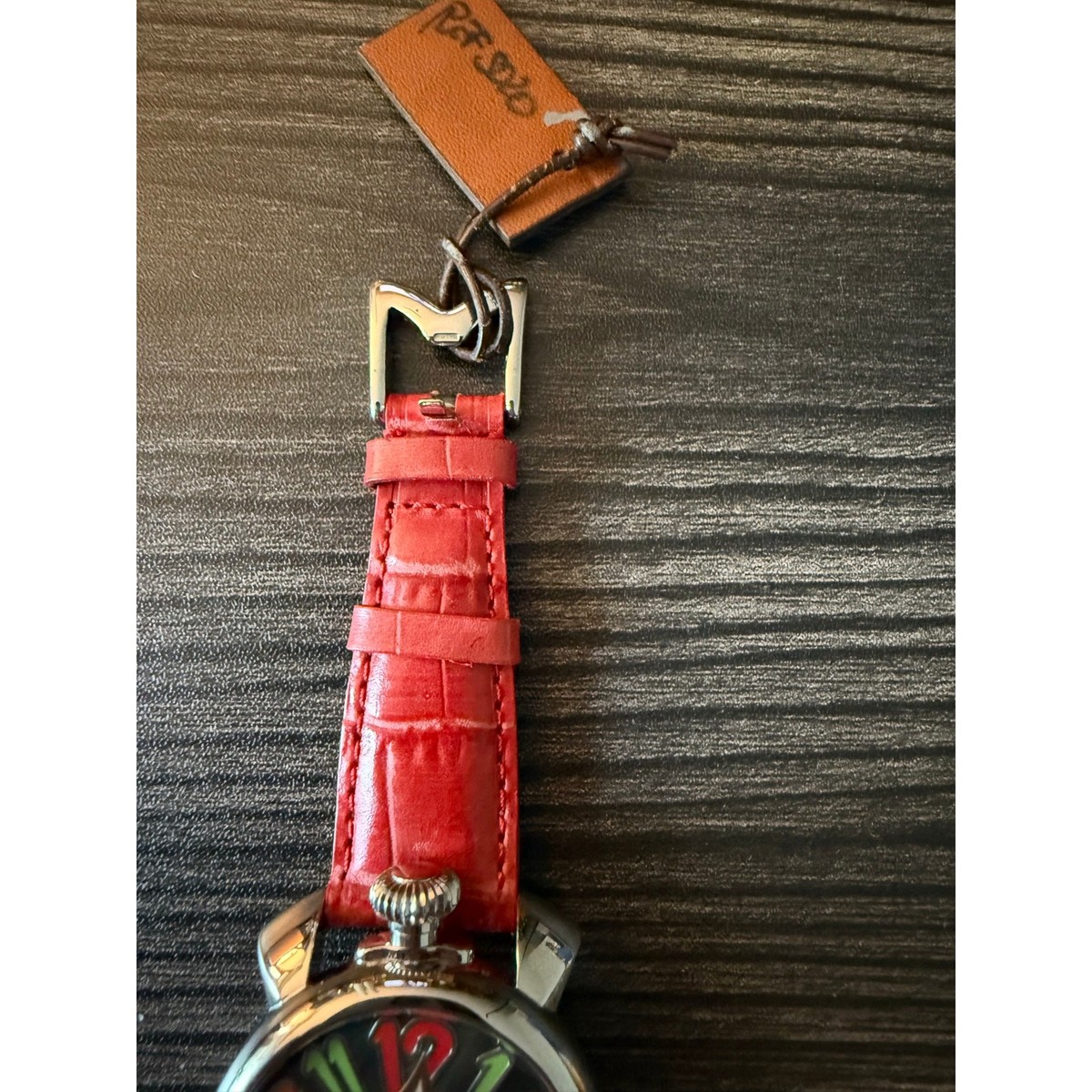 GaGa MILANO Quartz Red Leather Strap Manuale 40mm 5020.2 Black