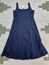 Banana Republic Scuba Fit And Flare Midi Dress Women Medium Blue Square Neck New