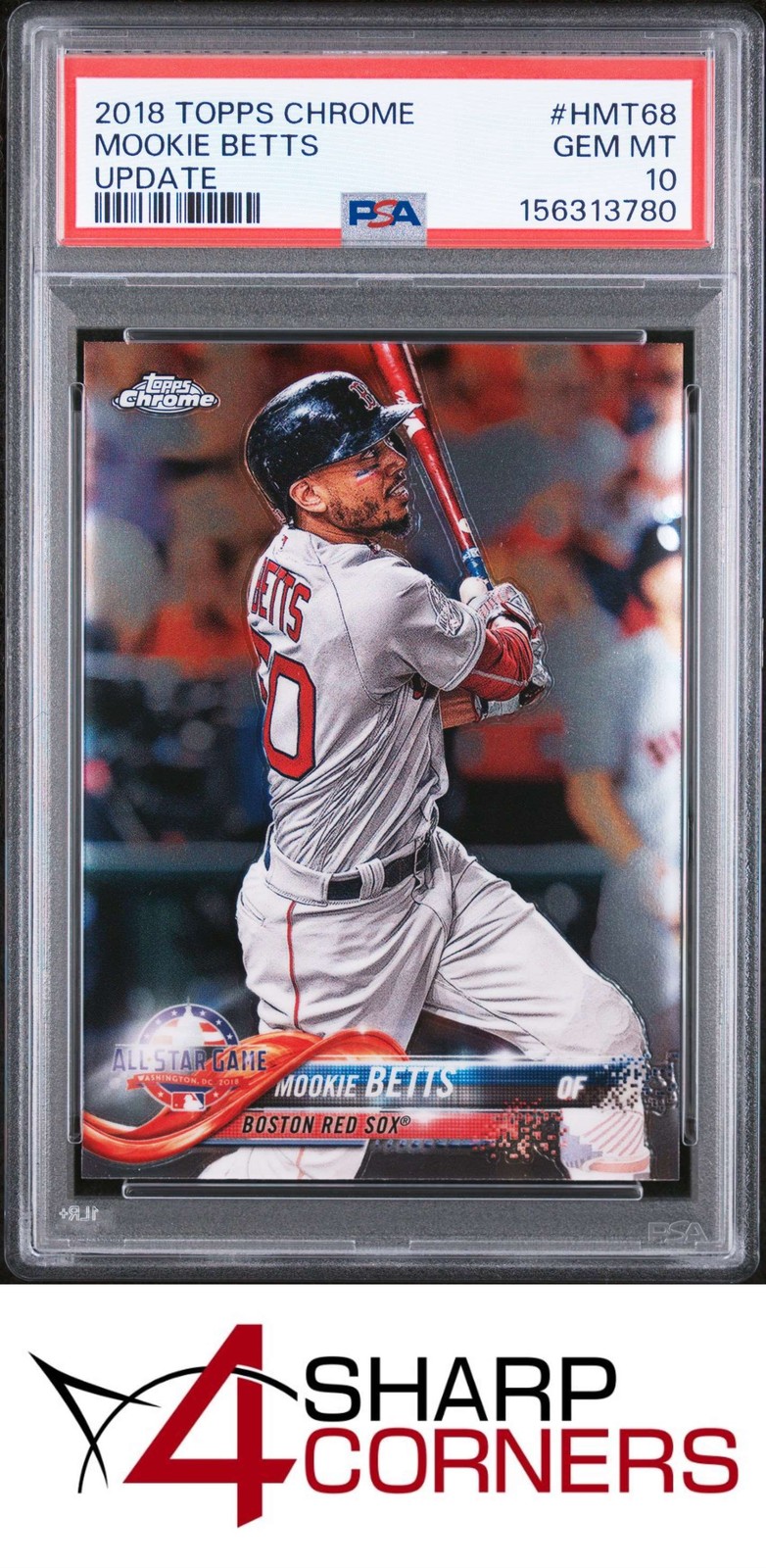 2018 TOPPS CHROME UPDATE #HMT68 MOOKIE BETTS RED SOX PSA 10