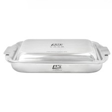 AMT 316Ti Titanium Stainless Steel 5-Ply Square Pan 22x18cm 2-in-1 Lid Set