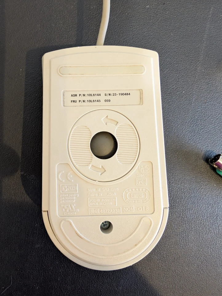 Vintage IBM PS/2 Mouse Model M-SAU-IBM6 Ball PS/2 Beige Tested - Image 2 of 2