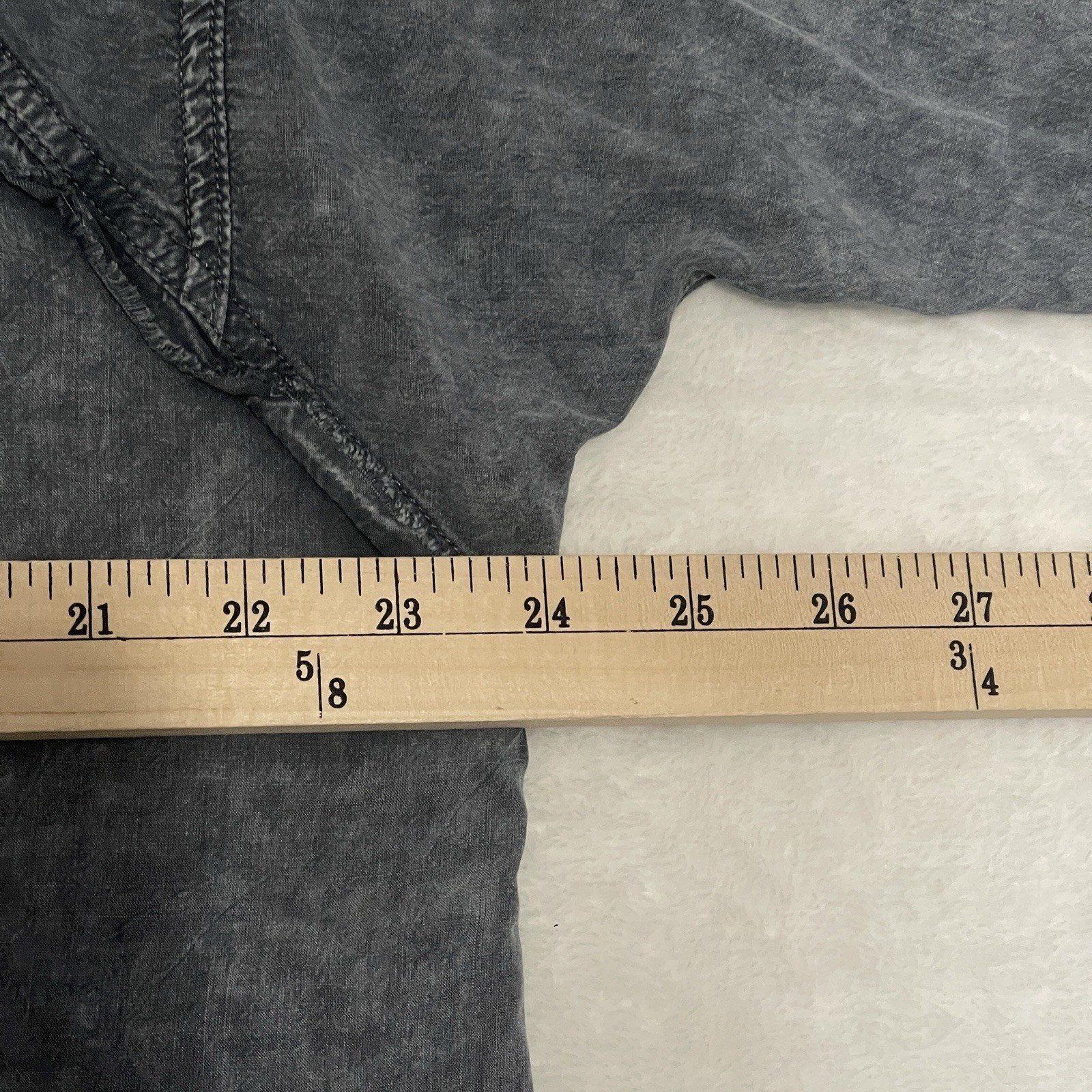 Easel Gray Button Down Shirt With Distressed Hem … - image 6