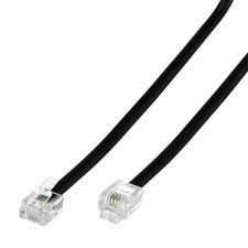 RJ11 6P4C Modular Telephone Extension Cable Phone Cord Line Wire 7 Feet, Black 