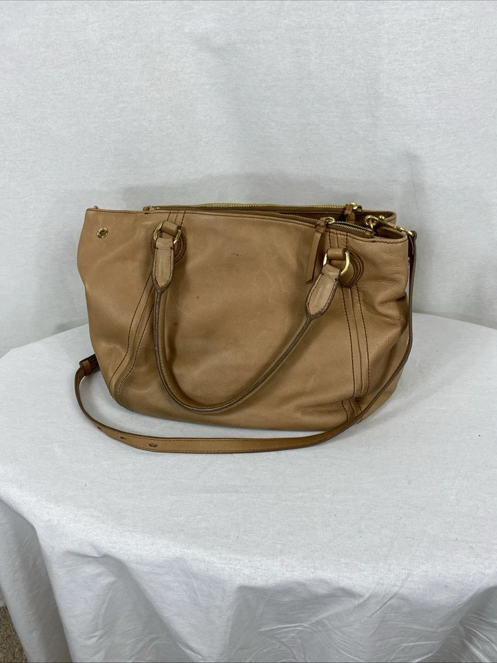 Cartera de mano vintage de cuero tostado J Crew Foto 2 de 4