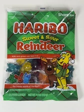 🦌🛷HARIBO Sweet & Sour REINDEER Shaped Gummy Candy Assorted FRUIT Flavors FRESH
