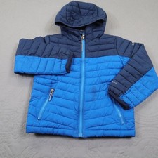 Columbia Jacket Kids 4/5 Blue Omni-Heat Puffer Hooded Insulated Winter Warm