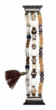 Boho Beaded Apple Watch Band   Natural Stone  Tassel, Handmade, Pre-Owned 32mm