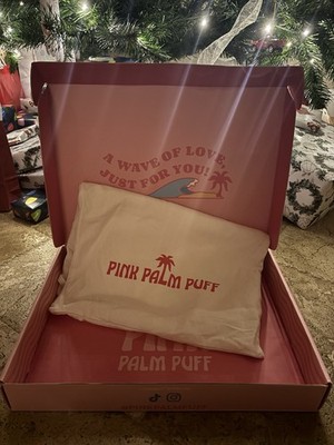  Pink Palm Puff Large Box & Dust Bag Only - Fits Up To A Large Sweatshirt NEW 