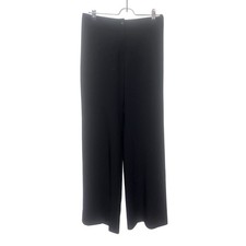 Armani Collezioni Black Wool Wide Leg Flat Front Trouser Pants Women  s Size 6