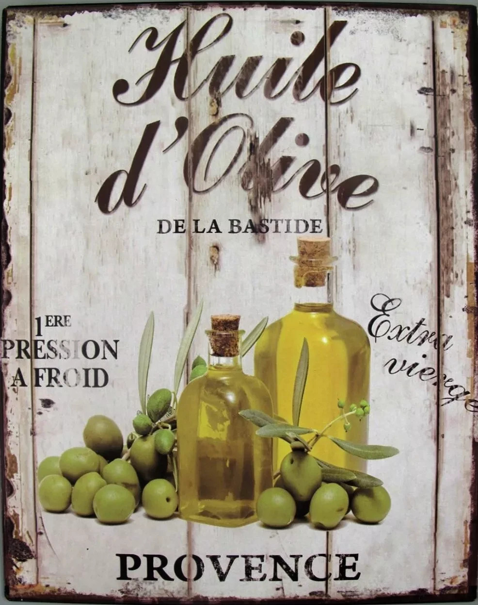 Cartel de chapa Huile d'Olive Provence aceite de oliva cartel publicitario restaurante 25x20 cm