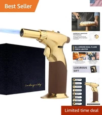 Versatile Butane Blow Torch with Dual Flames - Perfect Gift for Cooks & Artists