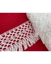 Passamaneria Merletto Cotone Frangia Alta Bordo Tipo Uncinetto Disegno Fiore Alt