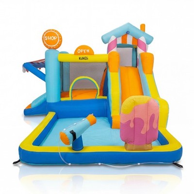 Aufblasbarer Kinder Spielplatz mit Rutsche Wasserpark Pool Outdoor KINDI DPZ002