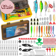 Fishing Lures, Tackle Box with Tackle Included, Crankbaits, Spoon, Hooks, Weight