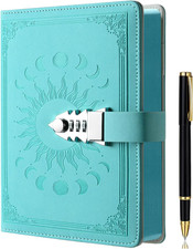 Diary with Lock for Women Girls, Colorful Lock Journal, Refillable Leather Journ