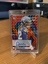2025 Panini Mosaic Damien Martinez Red Mosaic Prizm Rc Auto /199 #360 Seahawks