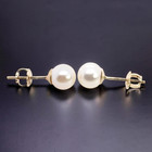 ESTATE 14K YELLOW GOLD 6.35mm WHITE AKOYA PEARL SCREW BACK STUD EARRINGS #8121 — photo 3