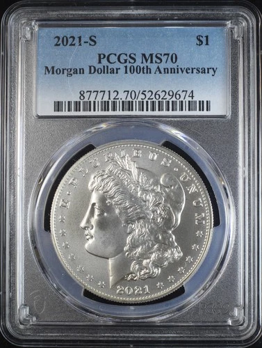 2021-S MORGAN DOLLAR $1 PCGS MS70 - 100TH ANNIVERSARY (PQ244)