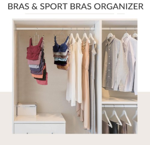 Bra & Tank Top Organizer - 8-Tier Space-Saving Hanger (3 pack) - Picture 3 of 7