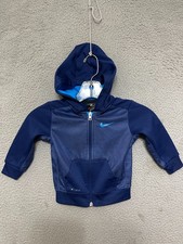Nike Dri-FIT Baby Track Jacket Size 18M Blue Full Zip Polyester Hooded