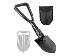 Digging Shovel, 18.5'' Lightweight Camping Shovel Portable High Carbon Steel ...