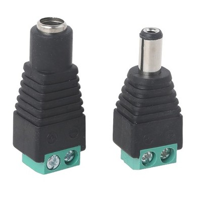 DC Power Jack Plug Adapter Connector 12V Male+Female 2.1x5.5mm Good Performa