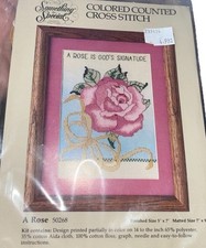 A Rose  50268 Something Special Counted Cross Stitch 5x7 Vintage