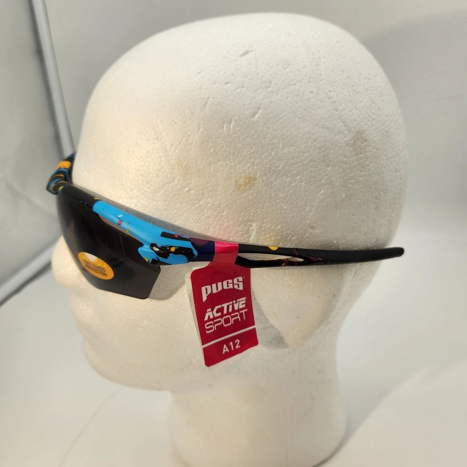 Pugs Unisex Sunglasses Model A12 Active Sport UV400 Multismoke Paint Spatter NEW - Image 2 of 4