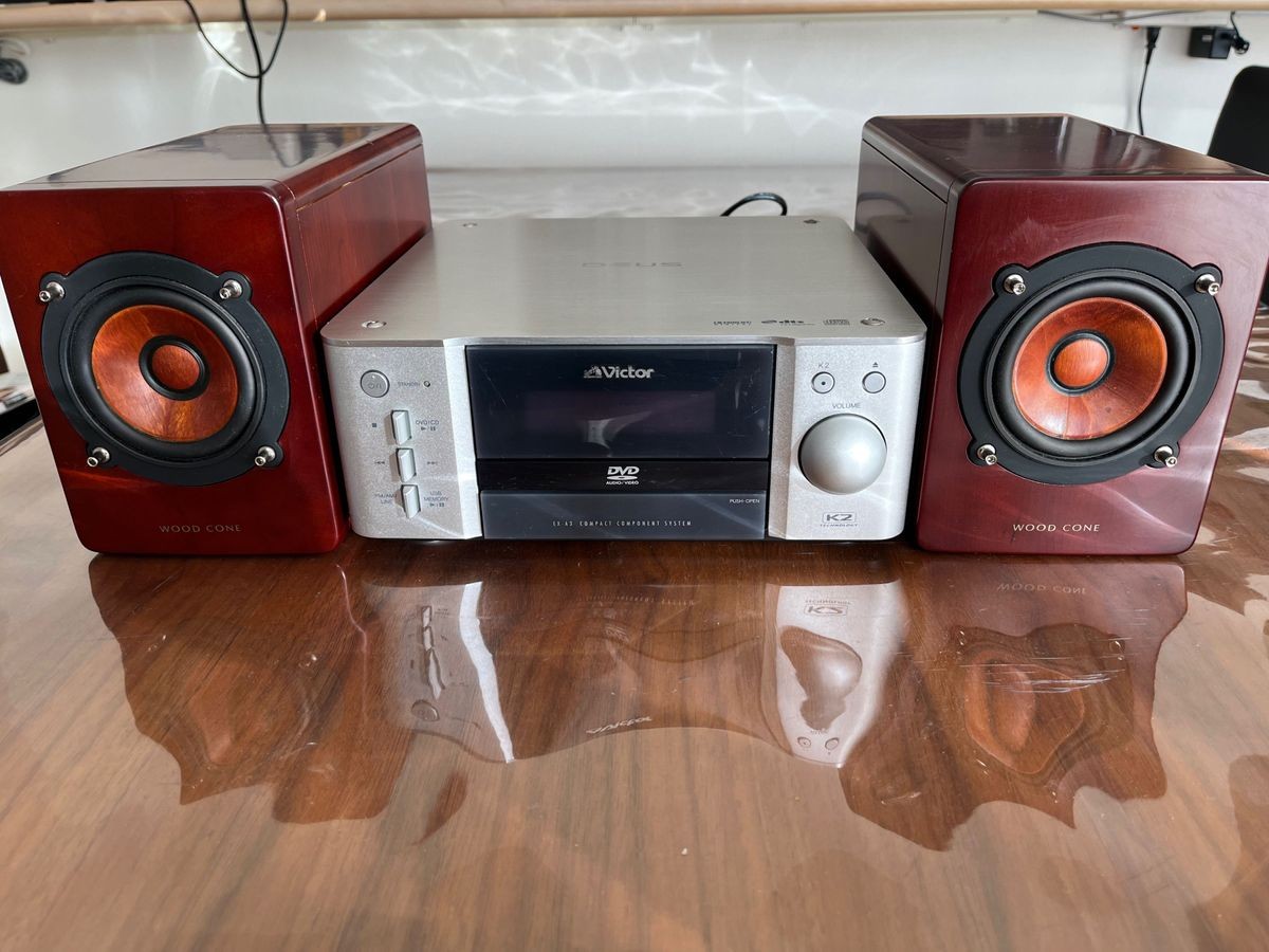 Victor JVC EX-A3 Wood Cone Speaker Compact Component System CD DVD