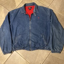 Polo Ralph Lauren Men's Denim Harrington Jacket 80s/90s Vintage USA Size XL