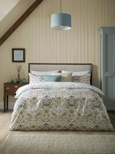 Image of William Morris At Home Strawberry Thief  Cotton Sateen Duvet Cover Set - Hessian