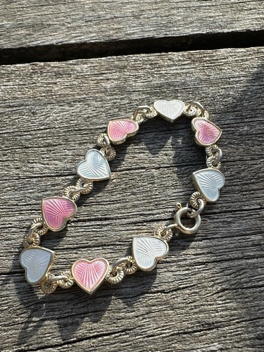 Arne Nordlie Sterling Silver enamel Bracelet Norway Norwegian vintage estate 556
