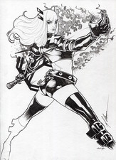 original,mario chavez,comic art,pinup,sketch,9"x12,majik | eBay US (Buy It Now)