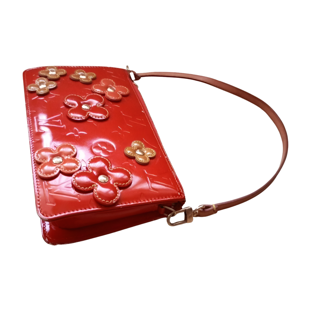 Louis Vuitton Flower Pouch Orange Leather for sale online | eBay