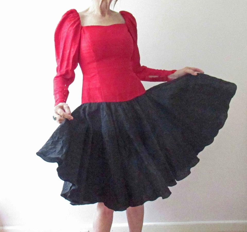 Vestido de fiesta de graduación vintage años 80 hecho a mano verde menta mediano hecho a mano Foto 2 de 4