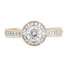 1 CT IGI Certified Lab Grown Diamond 925 Silver Bridal Halo Engagement Ring