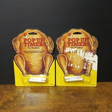 Lot of 2 Vintage TURKEY HEUCK 2pc Pop Up Timer Kitchen Tools, New, Made in USA