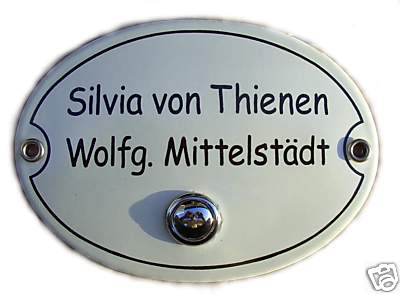 Email Emaille Tür Klingelschild Türklingel Schild 15x10cm NEU mit Klingelknopf