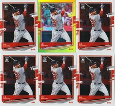 J.D. MARTINEZ 6 CARD LOT 2020 OPTIC LIME GREEN PRIZM RERACTOR #178 +BASE RED SOX